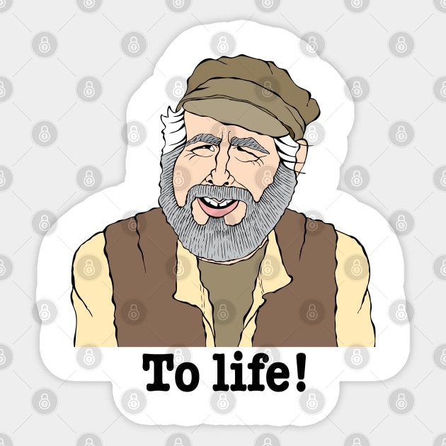 FIDDLER ON THE ROOF FAN ART Sticker by cartoonistguy